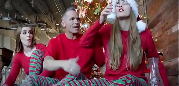  Daddy fucks daughter on christmas!